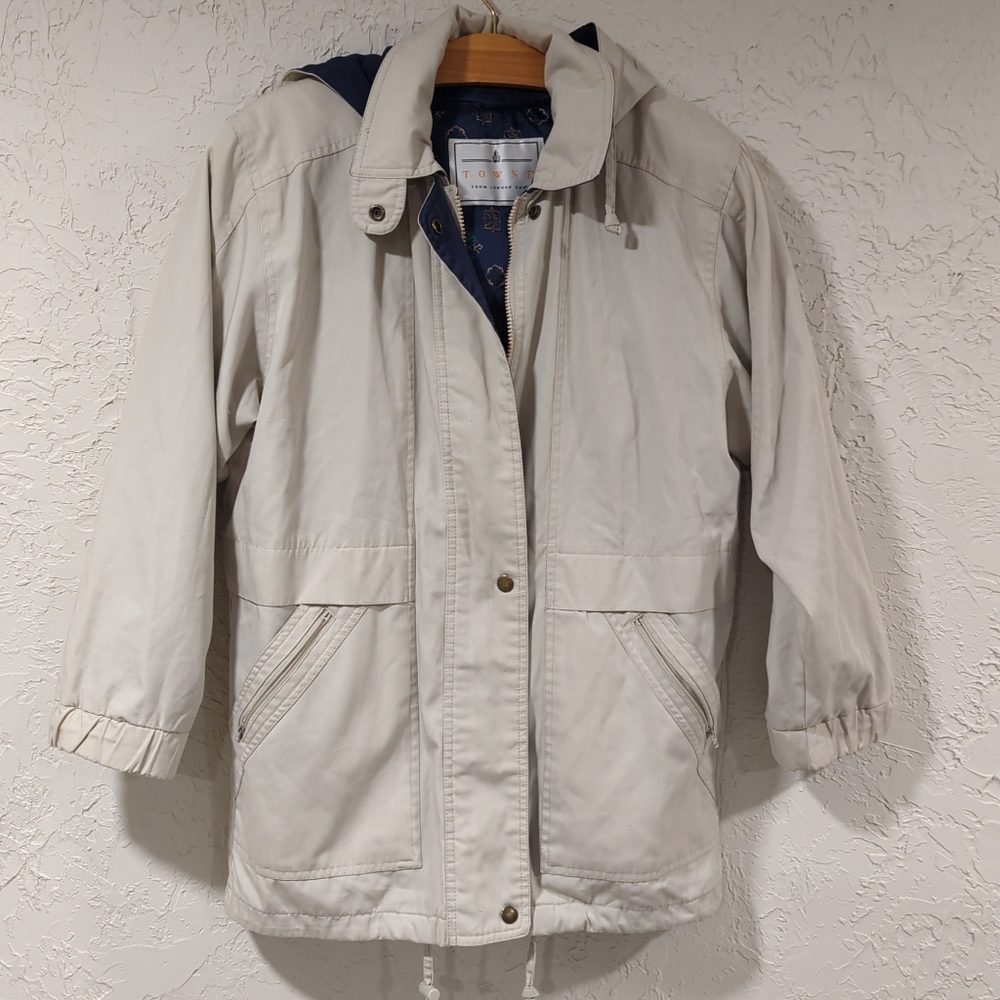 Towne London Fog Beige Softshell Coat Removable Lining - Women's XS Neutral
